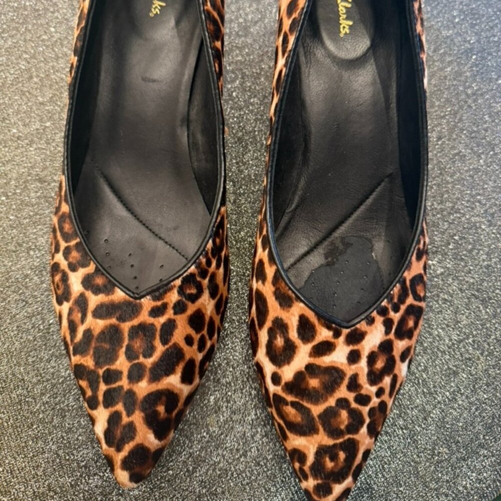 Clarks Leopard Print Heels